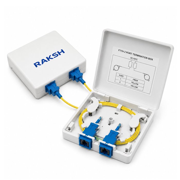 Untitled-1 2 Port Ftth Box (Loaded With Two Pigtail And Two Adapter) - Image 1